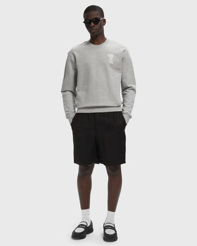 ELASTICATED WAIST SHORTS WITH EMBOSSED AMI DE COEUR