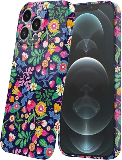 Smartphonica Telefoonhoesje Geschikt voor iPhone 12 Pro Max met Gekleurde Bloemen Opdruk - Flexibel Softcase TPU - Backcover Case Coloured Flowers Design geschikt voor iPhone 12 Pro Max