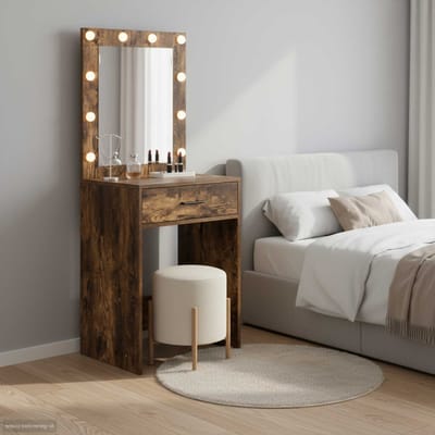 vidaXL - Kaptafel - Rook - Eiken - 50 - x - 41 - x - 135 - cm - Bewerkt - hout
