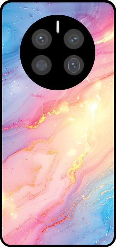 Smartphonica Telefoonhoesje Geschikt voor Huawei Mate 50 Pro met Regenboog Glitter Marmer Opdruk - TPU Backcover Case Rainbow Glitter Marble Design geschikt voor Huawei Mate 50 Pro