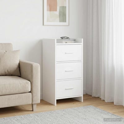 vidaXL - Dressoir - Wit - 40 - x - 36 - x - 80 - cm - Bewerkt - hout