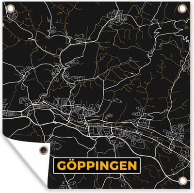 Tuin poster Stadskaart – Kaart – Göppingen – Gold – Duitsland – Plattegrond - 200x200 cm - Tuindoek