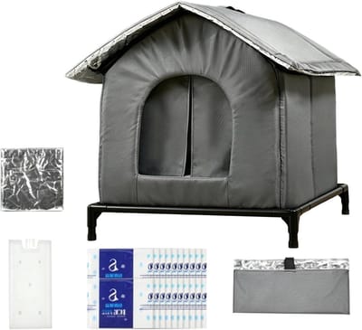 Verkoelend Kattenhuis - Koelschuilplaats Kat - Zomercomfort Huisdier - Opvouwbaar Met Ijspacks - 36x36cm - Ijskristal