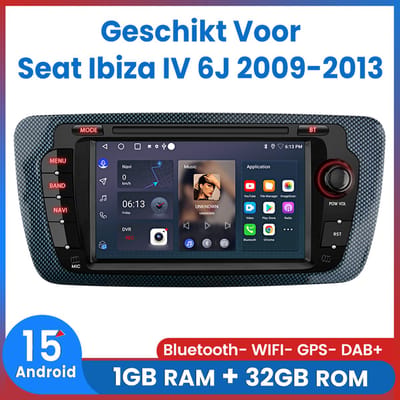 Awesafe Autoradio - Geschikt Voor Seat Ibiza IV 6J 2009 t/m 2013 - Android 15.0 Systeem - Radio met navigatie - 7 inch HD touchscreen - Radio Scherm - 2009 2010 2011 2012 2013