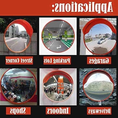 Verkeersspiegel - Observatie Tool - Zichtbaarheid Verbeteren - Onbreekbaar - 45cm - Oranje Rood