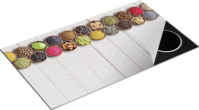Chefcare Inductie Beschermer Kruidenbakjes op een Houten Tafel - 90x50 cm - Afdekplaat Inductie - Kookplaat Beschermer - Inductie Mat