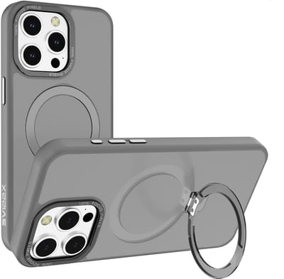 Multimedia & Accessoires Magsafe TPU Back Cover Case Hoesje met Stand geschikt voor Apple iPhone 16 Pro – Grijs – Zachte Plastic - Siliconen – Harde Plastic – Soft Case – Flexibel