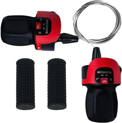 Fietsschakelaars - Versnellingshendels - Fietsen Verbeteren - Antislip Rubber Grip - 3 x 7 Versnellingen - Zwart