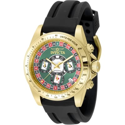 Invicta Speedway 50873 Herenhorloge - Quartz Uurwerk - Roestvrij Staal met Groene Wijzerplaat - 39 mm