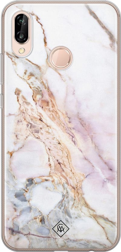 Casimoda® hoesje - Geschikt voor Huawei P20 Lite (2018) - Parelmoer Marmer - Siliconen/TPU - Soft Case - Multi - Marmer