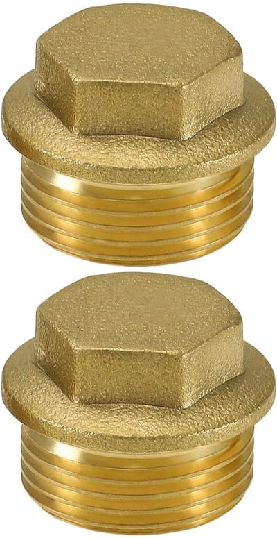 Dailygoods- Blanking Plug 3/4" BSP Draad - Mannelijke Blanking Cap - Messing - 2 Stuks - Corrosiebestendig - Duurzaam Materiaal - Pijpplug