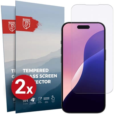 Rosso Screen Protector Geschikt voor Apple iPhone 16 Pro 9H Tempered Glass | Duo Pack | Glasplaatje | Beschermlaag | Beschermglas | 9H Hardheid