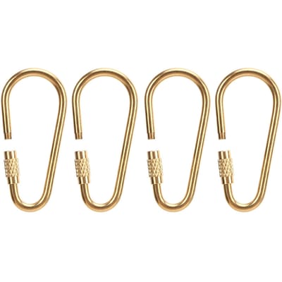 Schroefvergrendeling Sleutelhanger Haak DIY 4 STUKS Messing Schroefvergrendeling Clip voor Ophangen Sleutels Flessen Verbinden Tenten beige