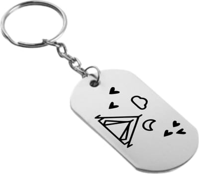 Akyol - kamperen sleutelhanger - Kamperen - mensen die kamperen kampeerders - natuur, tent, kampvuur, buitenleven, avontuur. - 54 x 29mm