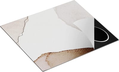 Chefcare Inductie Beschermer Abstracte Kunst - Bruin Beige - 60x50 cm - Afdekplaat Inductie - Kookplaat Beschermer - Inductie Mat