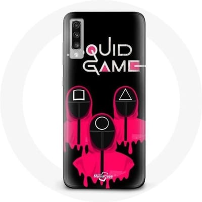 Coque pour Samsung Galaxy A70 Squid Game Masques carré Triangle et Cercle