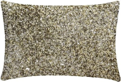 Luxe Zilveren Lendenkussenhoezen (2 stuks) - 30x60cm Imitatie Zijde met Borduurwerk en Pailletten