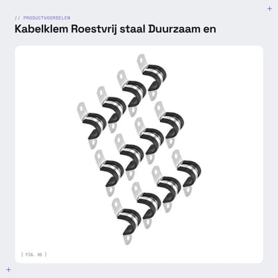 Dailygoods- Kabelklem 12 stuks 18 mm - Roestvrij Staal - Rubber - U-vorm - Duurzaam - Corrosiebestendig - Slangklem
