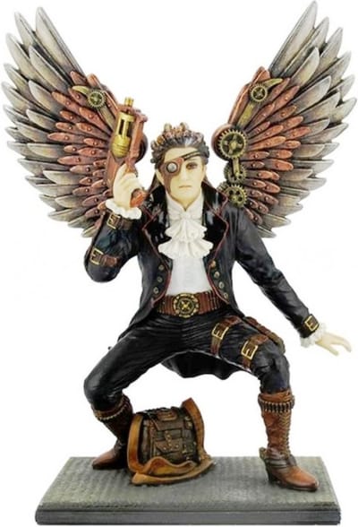 Veronese Design - beeld/figuur - Steampunk Gevleugelde Man met Handwapen - 23,5cm