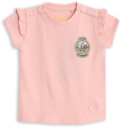 4PRESIDENT T-shirt meisjes - Powder pink - Maat 74 - Meiden shirt