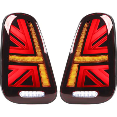 Volledig LED Union Jack Achterlichten Met Dynamische Knipperlicht Achterremlicht voor Cooper R50 R52 R53 Red