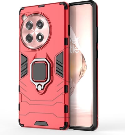 Coverup Hoesje - Geschikt voor OnePlus 12R Hoesje - Coverup Ring Kickstand Back Cover - Rood