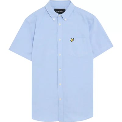 Lyle & Scott Oxford-Shirt Met Korte Mouwen, Blauw