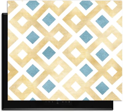 KitchenArt - Golden Diamond Grid - Inductie Beschermer - 52x35 cm - Kookplaat Beschermer - Luxe Afdekplaat Inductieplaat - Anti-slip & Oprolbaar - Beschermmat Inductiekookplaat