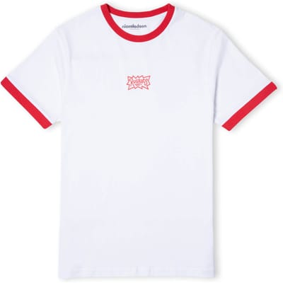 Rugrats Unisex Ringer T-Shirt - Wit/Rood - M