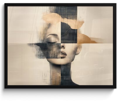 Poster in lijst - Fotolijst 70x50 cm - Posters - Goud - Vrouw - Rechthoeken - Posterlijst zwart - Decoratie - Wanddecoratie woonkamer - Muurdecoratie slaapkamer