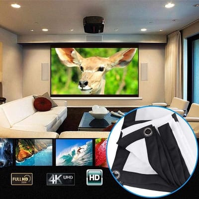 Projectiescherm Canvas - Thuisbioscoop Scherm - Buitenfilms Kijken - Kreukvrij Lichtgevoelig - 72 inch 16:9 - Wit