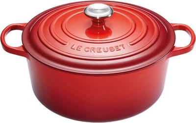 Le Creuset Braadpan Signature Kersenrood – Ø 30 cm / 8,1 Liter – XL Ronde Gietijzeren Braadpan – In Iconisch Rood – Voor Grote Gezinsgerechten en Langzaam Garen – Oven- en Inductiegeschikt – Tijdloos Frans Design