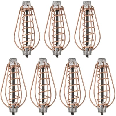 Draagbare Metalen Visvoerkorf Lokaas Kooi Tackle Accessoires met Gewicht koperkleur 20g(7 stuks) beige