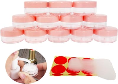 Transparante potjes 10 ml - Set van 12 lege schroefdeksel potjes voor cosmetica, lippenbalsem, crème en ambachtelijke materialen