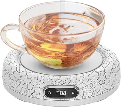 Mok Verwarming - Drankjes Warmhouder - Warme Drankjes Genieten - Vier Warmte Instellingen - 11.9x11.9x3.2cm - Wit