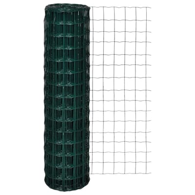 vidaXL - Euro - hek - 10x1,5 - m - staal - groen