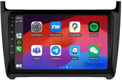 CarPlay autoradio geschikt voor Volkswagen Polo (2009 t/m 2017) | 9 inch | Android 13 | Draadloos Apple CarPlay & Android Auto | 2GB + 32GB | QuadCore processor | Denago DNG-A116 | 2025 model | 2009 2010 2011 2012 2013 2014 2015 2016 2017 | Bluetooth