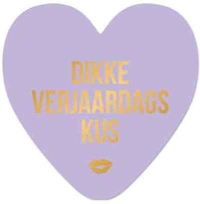 Wenskaart - Dikke kus - dikke verjaardagskus - felicitatie - moederdag - verjaardag - hart van goud