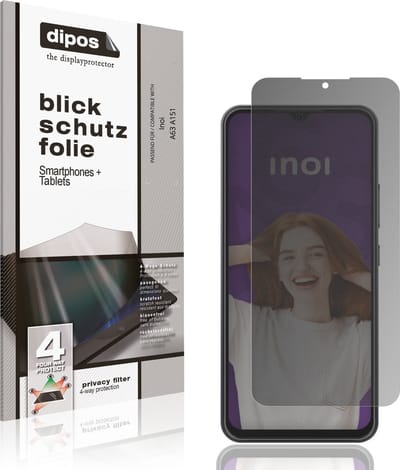 dipos – Matte Privacy Screenprotector geschikt voor Inoi A63 A151 | Anti-Spy Beschermfolie