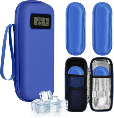 Diabetes Koeltas met 2 Gel Ice Packs, Temperatuurweergave en Draagbaar Ontwerp voor Medicijnen en Insuline tijdens Reizen
