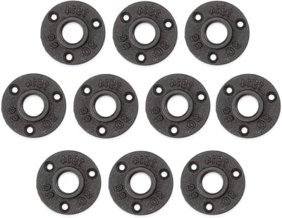 Flens met 3 gaten voor 1 inch buizen - 10 stuks van gegoten ijzer voor industriële toepassingen, meubels, en DIY-projecten