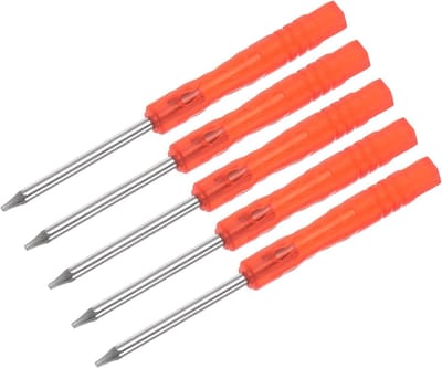 Kleine Torx Schroevendraaier Set van 5 Stuks, 85mm, Stalen T5 Sterkop met Antislip Grip voor Brillen, Horloges en Elektronica