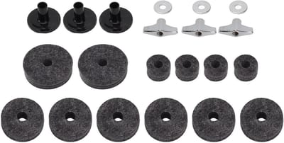 Drumbekken Viltset - Bekken Accessoires - Bescherming en Geluid - Complete 21-delige set - 3 maten viltjes - Grijs