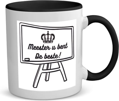 Akyol - meester u bent de beste koffiemok - theemok - zwart - Meester - meester - leraar - 350 ML inhoud