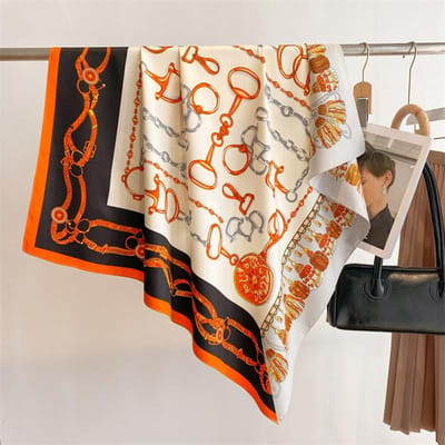 90*90cm Luxe Eenvoudige Zijden Vierkante Sjaal Hijab Dames Bandana Zachte Sjaals Necksjaal Dames Hoofddoek Sjaal Hoofdband 90x90cm black