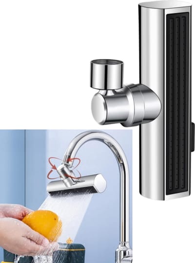1 stuk - Keukenkraanmondstuk met drie functies - 360° draaibare anti-spatfunctie - M22 binnendraad - Vervangend mondstuk voor kraan - 33*36,9*140 mm - Waterbesparend anti-spat vervangingsmondstuk voor huishoudelijke keuken - Zilver