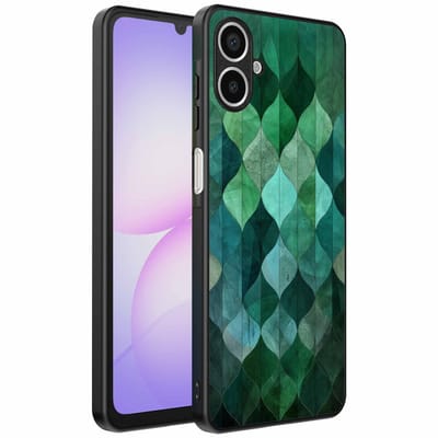 Geschikt voor Samsung Galaxy A07 Telefoonhoesje met Groene Bladeren Opdruk - TPU Backcover Case Green Leafs Design - Groen - Smartphonica geschikt voor Samsung Galaxy A07