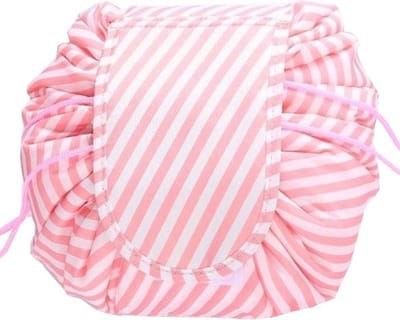 Fako Fashion - Magic Travel Pouch - Cosmetic Opberg Tas - Make-up Opbergsysteem - Make-up Toilettas - Reistas - Make Up Cosmetica Accessoires Organiser - Handige Toilettas - Streep Roze