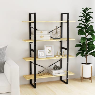 vidaXL - Boekenkast - met - 4 - schappen - 100x30x140 - cm - massief - grenenhout