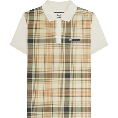 Lambretta Heren Klassiek Geruit Polo Shirt (Tofu)